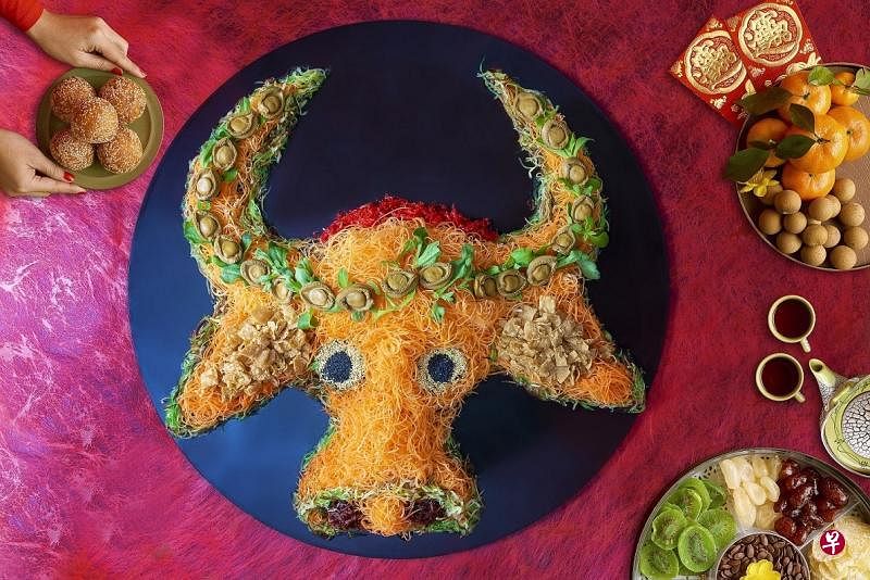 华厅的“金牛报喜”。（餐馆提供）