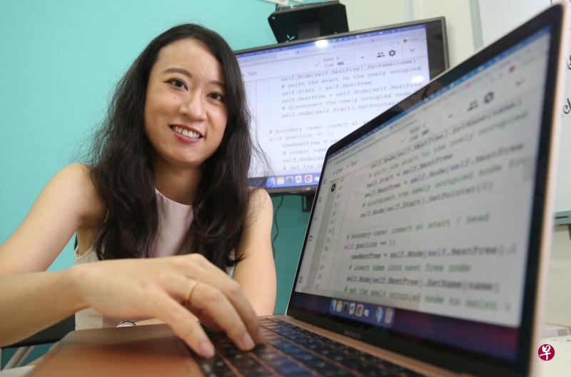 郑慧珊认为编程人人可学，无关乎性别而在于能力。（唐家鸿摄）