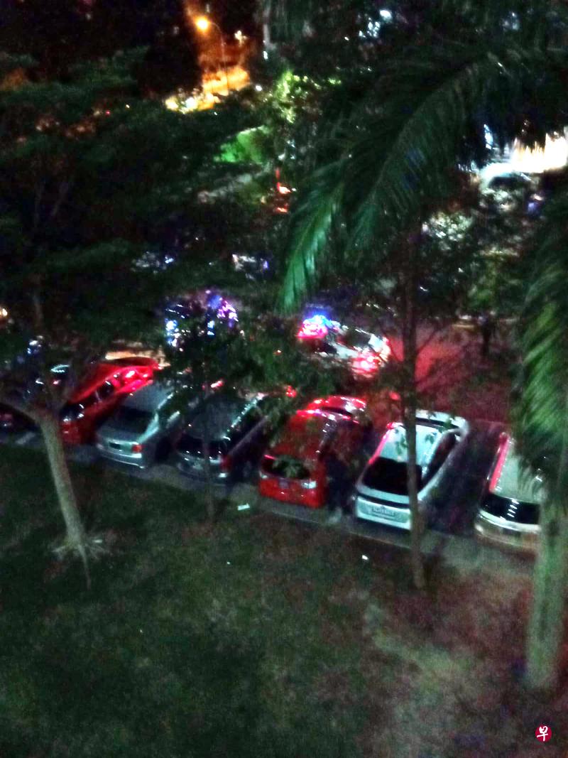 男子最后在海格路第1座组屋因涉嫌危险驾驶、酒驾以及被警方截停时没有停车而被逮捕。（受访者提供） 