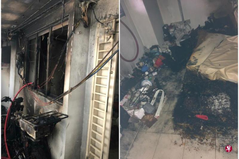 这起火患于4月24日早上发生在勿洛北3街第557座组屋七楼一个单位。（取自民防部队面簿） 