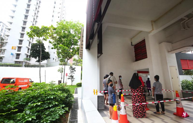 亨德申路第91座租赁组屋所有居民今明两天须强制接受冠病检测。（萧紫薇摄） 