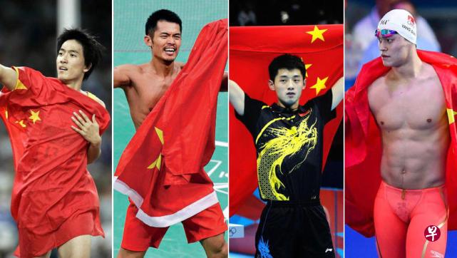 刘翔（左起）、林丹、张继科、孙杨都是上过综艺节目的中国奥运冠军。（互联网） 