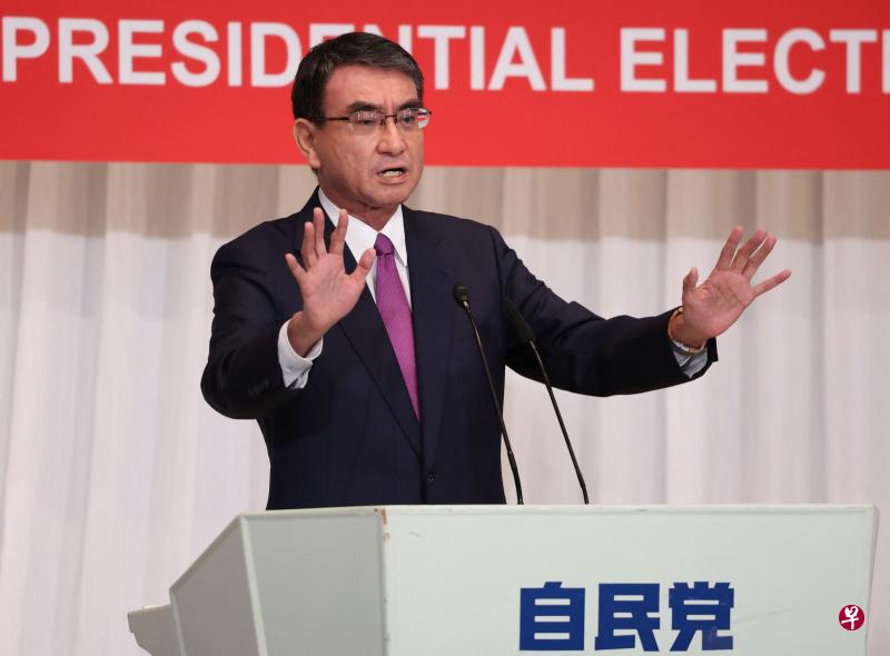 日本首相菅义伟表示，他将在自民党总裁选举中支持行政改革担当相河野太郎。（法新社）

 