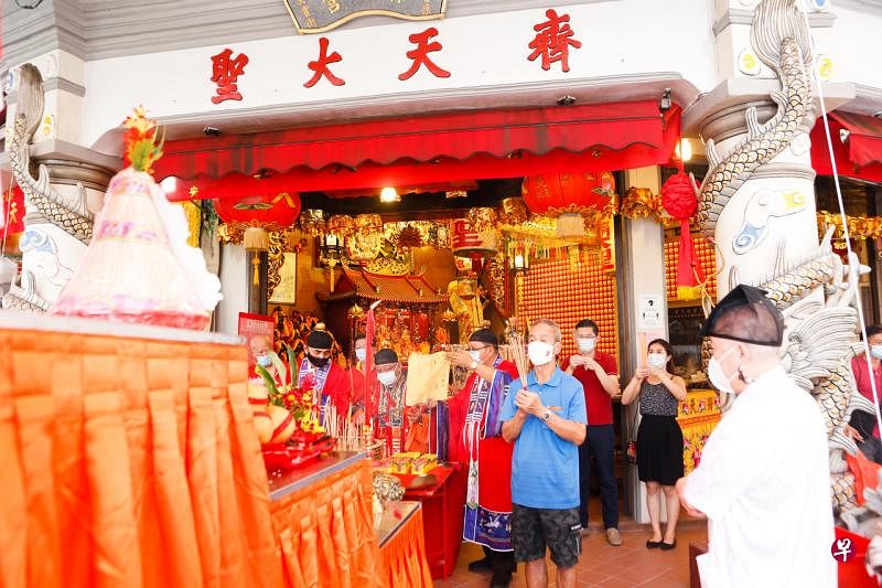 有百年历史的中峇鲁齐天宫今明两天庆祝齐天大圣千秋宝诞。（蔡家增摄） 
