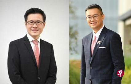 华侨银行环球交易银行服务总裁刘之华（左），以及华侨银行消费者金融服务总裁郭斯强受委星网电子付款公司董事。（星网电子付款公司提供） 