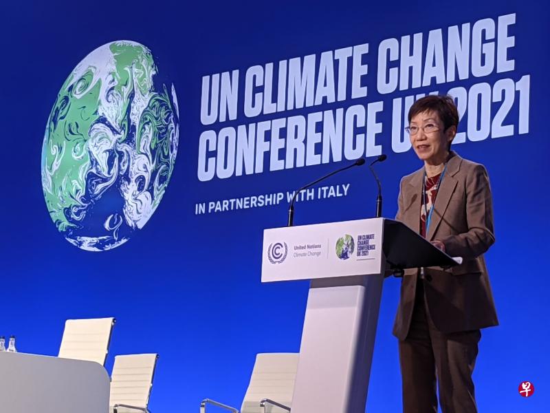 傅海燕说，作为小岛国联盟的成员国，新加坡认为发达国家在气候适应融资方面须做得更多。（永续发展与环境部提供） 