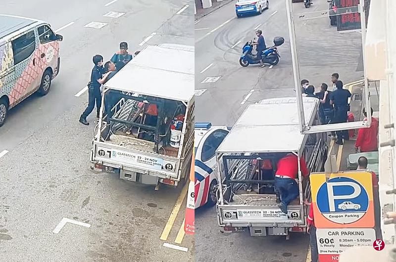 男子之后被警员制伏。（取自网络） 