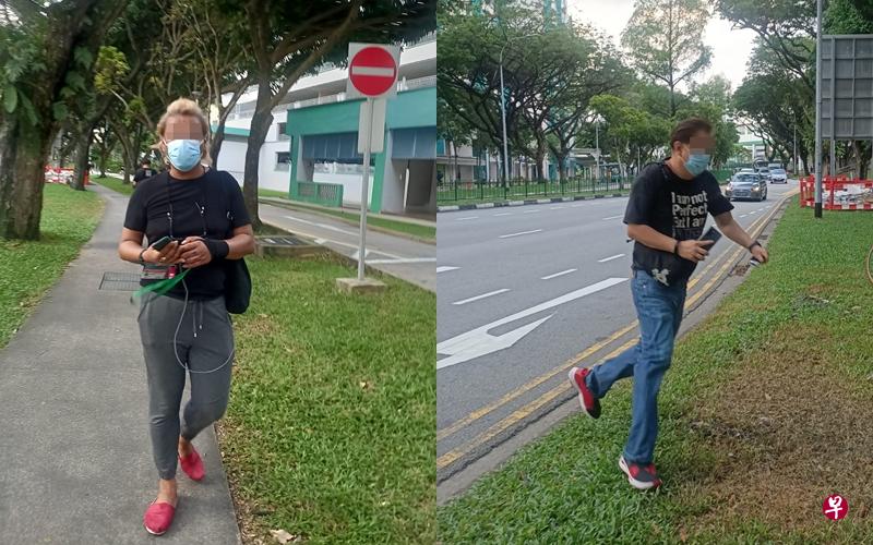 三名穿着便服的安全距离大使，与一对夫妇起争执。（取自受访者面簿） 