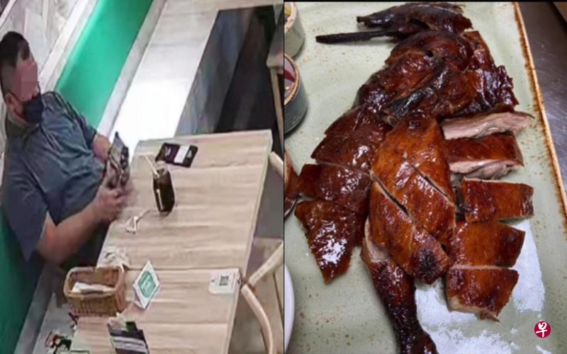  左图：质疑烤鸭并非来自爱尔兰的男子终于回餐厅付钱。（档案照）右图：烤鸭被指不够肥。（档案照） 