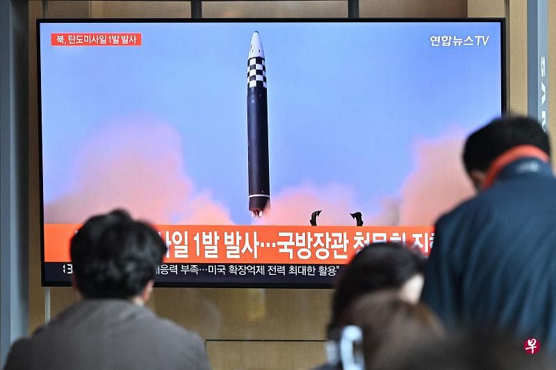 朝鲜主要官媒周四（5月5日）未就前一天发射洲际弹道导弹（ICBM）一事进行报道，备受关注。（法新社） 