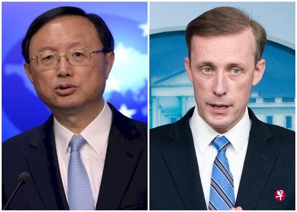 美国总统国家安全事务助理沙利文（右）与中共中央外事工作委员会办公室主任杨洁篪在通话时，聚焦区域安全与核不扩散问题、俄乌战争以及“美中关系中的特定问题”。（互联网） 