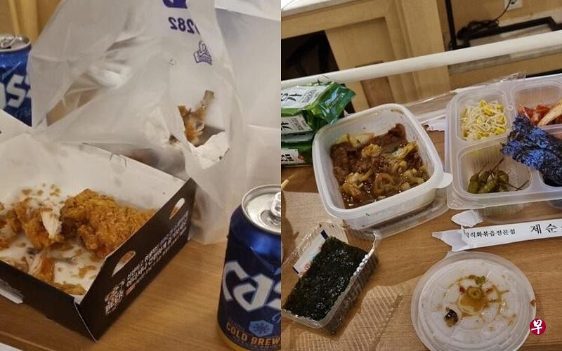 黄小姐说在酒店隔离期间，和男友除了靠在当地的友人点外卖，也外出打包食物。（受访者提供） 
