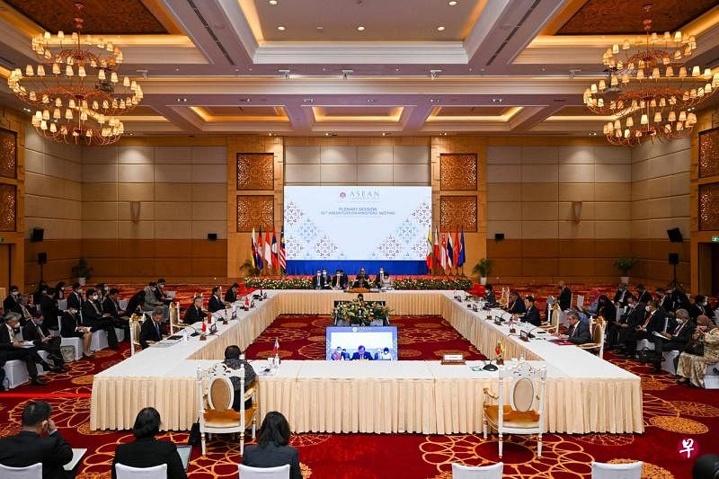 第55届亚细安外长会议及系列会议8月3日在柬埔寨首都金边正式召开。（法新社） 
