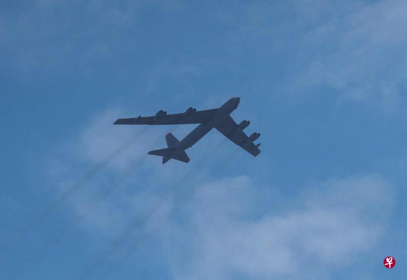 B-1B与B-52、B-2并称为美国三大战略轰炸机。图为B-52战机。（法新社） 