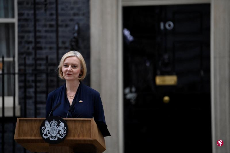 英国首相特拉斯星期四（10月20日）宣布辞职。（路透社） 