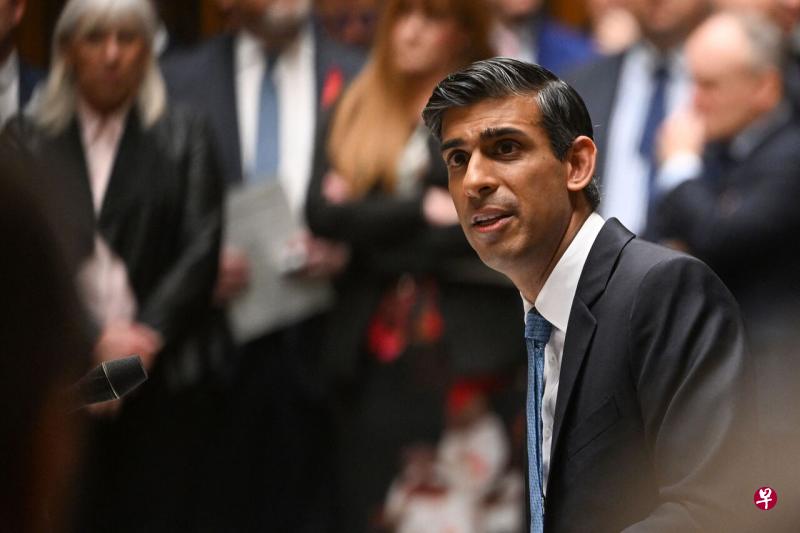 英国首相苏纳克星期三（1月4日）在新年讲话中说，他将解决英国最迫切的问题。（法新社） 