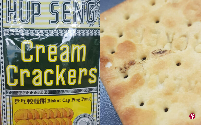 穆罕默德海克在脸书帖文上说，通常每天早餐都吃这款饼干，但在看到饼干上干掉的蟑螂残骸后，再也不敢吃了。（取自脸书） 