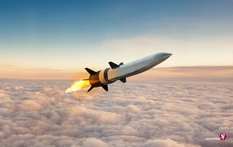美国空军、海军和陆军正在开发独立的高超音速武器系统。图为美国高超音速吸气式武器概念（HAWC）项目示意图。（路透社） 