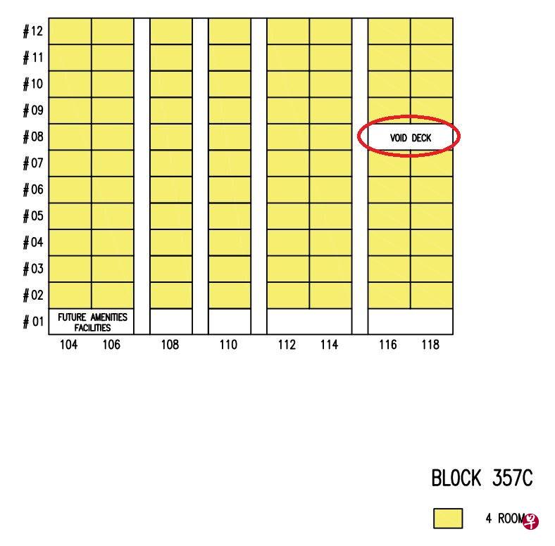 大楼剖面图注明八楼原本门牌116号和118号单位将会是公共空间。（取自建屋局网站） 