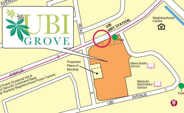 Ubi Grove BTO项目坐落于乌美地铁站旁，于2018年2月推出。（取自建屋局网站） 