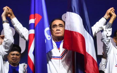 泰国首相巴育星期一（1月9日）正式宣布加入泰国人团结建国党。（路透社）