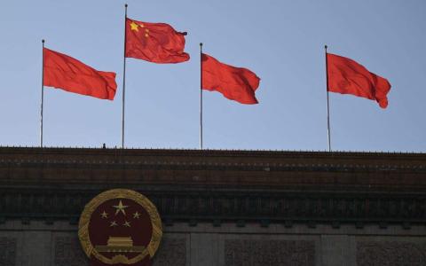 中国两会（全国人大、全国政协年会）将于星期一（3月4日）在北京开幕。图为北京人民大会堂，全国政协会议将在4日于人民大会堂开幕。（法新社）