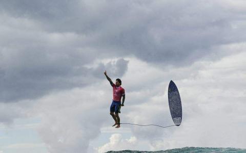 摄影师布吕耶把握绝佳时机，捕捉到了巴黎奥运会的代表性照片。（法新社）