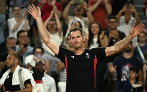 英国网球名将默里（图）与搭档埃文斯打了精彩的最后一战，止步男双八强后选择退役。（法新社）