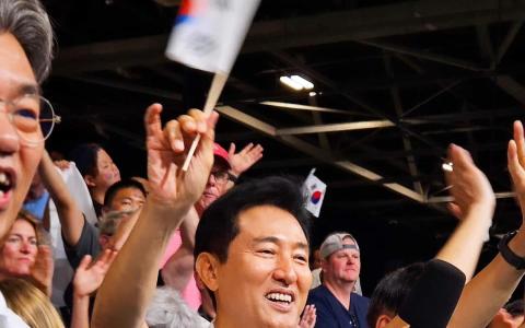 韩国首尔市长吴世勋到巴黎奥运会观赛。（取自吴世勋脸书）