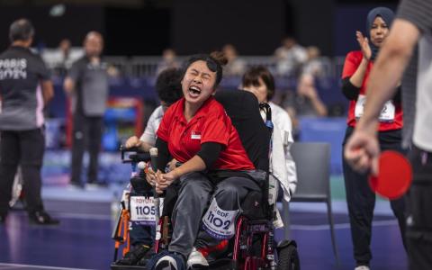 陈仪婷击败日本选手远藤裕美，晋级决赛。（全国残奥理事会提供）