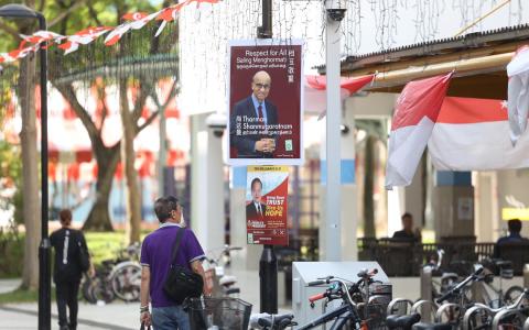 除了前国务资政尚达曼之外，随着黄国松与陈钦亮的加入，选举呈现出三足鼎立的竞争局面，值得国人“三思而投（票）”。（蔡家增摄）