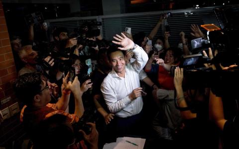 前进党首相候选人披塔在推特上说：“（选举）结果清楚显示前进党得到了全国人民的压倒性支持。”（法新社）