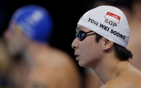 杜维崧本届参加三个项目，50米蝶泳是这位25岁泳将本届的最后一战。（路透社）