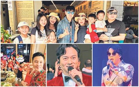 林志颖和粉丝们合照；中国大陆艺人王雷和家人朋友团聚；张智霖和萧煌奇担任表演嘉宾。（取自小红书、网络）