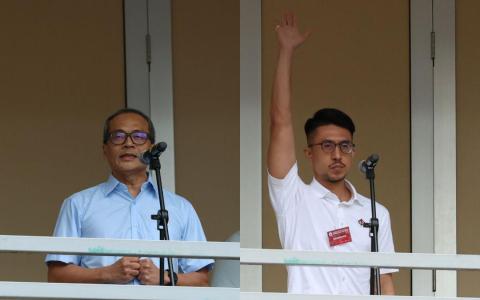 工人党陈立峰（左）将在后港单选区对垒行动党候选人林于晖（右）。（郑一鸣摄）