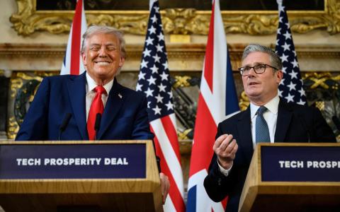 9月18日，英美公布《科技繁荣协定》的政府间谅解备忘录，将人工智能、量子、民用核能与清洁能源，纳入制度化合作与标准对接。（路透社）