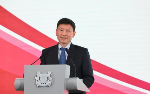 国家发展部长徐芳达星期五（10月10日）在《联合早报》主办的第七届新中论坛上发表主旨演讲。（唐家鸿摄）