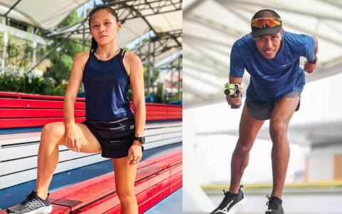刘穗宣（左）同时参加田径女子5000米和现代五项激光跑项目。王明伟（右）曾在2019年现代五项迎来东运会首秀时，为新加坡夺得一枚铜牌。（取自刘穗宣Instagram／白艳琳摄）