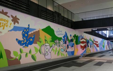 特需艺术家携手榜鹅社区力量 共创我国最长手绘壁画