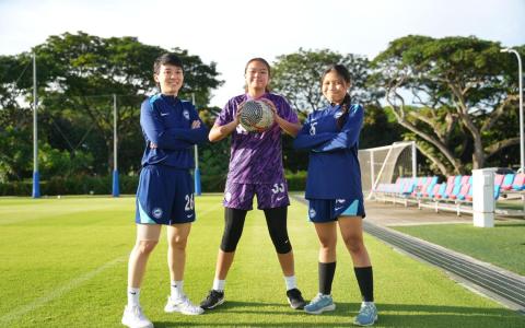 28岁的林俐贤（左）、16岁的诗萱（中）和18岁的伊萨莉娜都将在泰国献出东运会首秀。（谢智扬摄）