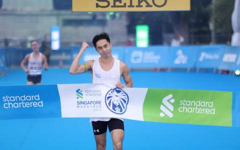 我国长跑好手苏睿勇第六次夺得新加坡全国马拉松赛的冠军，也有望如愿参加泰国东运会。（梁麒麟摄）