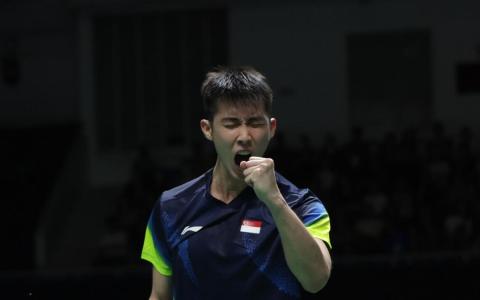骆建佑在泰国东运会男单首圈以2比0战胜菲律宾选手，顺利晋级八强。（白艳琳摄）
