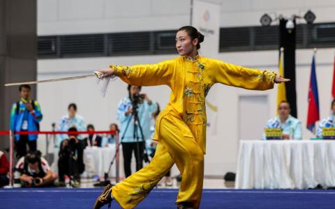 前太极拳世锦赛冠军罗芝宁连续三届东运会无缘站上领奖台。　（白艳琳摄）