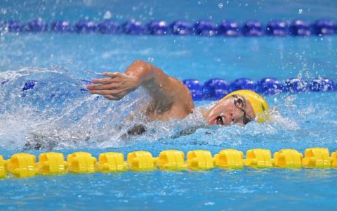 我国泳将林香杞在主攻项目女子50米自由泳夺得金牌，并打破大会纪录。（档案照）