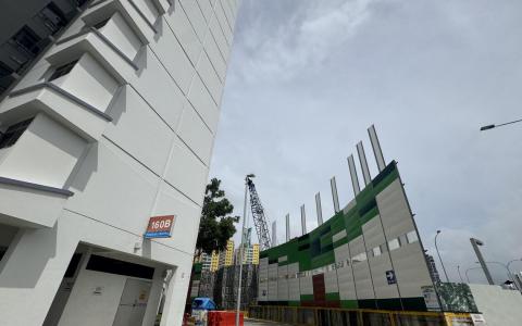 榜鹅中路一组屋因地铁站工程 断电约一小时