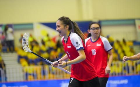 娜莎（7号）在决赛中攻入了新加坡的唯一一球，帮助我国扳平比分。（新加坡体育理事会提供）