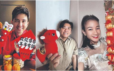 DJ们纷纷晒出自己挂起的新年装饰。（受访者提供）