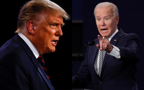 民主党大部分高龄政客仍不愿意给年轻一代让路。2024年，年迈的拜登执意连任，最终因首轮总统辩论表现太差才被迫退选，副总统哈里斯仓促接手。图为拜登（右）与特朗普的辩论。（路透社）