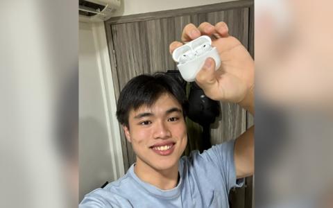 22岁的谢毅勋耗时三小时，从实龙岗住家出发，一路追踪到大巴窑和阿尔柏王园等地，最后在一辆运行中的巴士上找回丢失的耳机盒。（受访者提供）