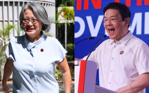 人民行动党秘书长黄循财总理（右），和工人党主席林瑞莲（左），近日先后在不同场合谈到党内更新的话题。（白艳琳摄／海峡时报）